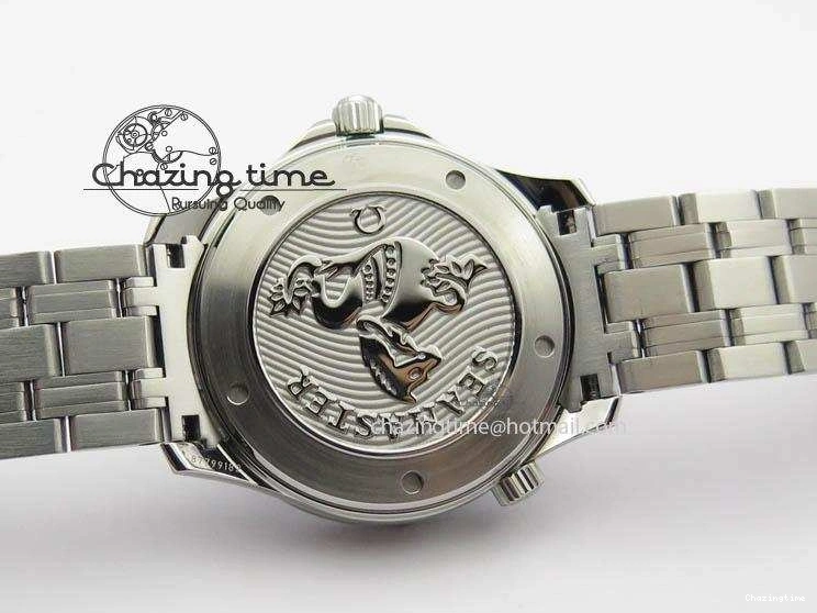 0226 WaterResistant Seamaster 300M SS MK 1:1 Best Edition Blue Dial Blue Ceramic Bezel On SS Bracelet A 8175